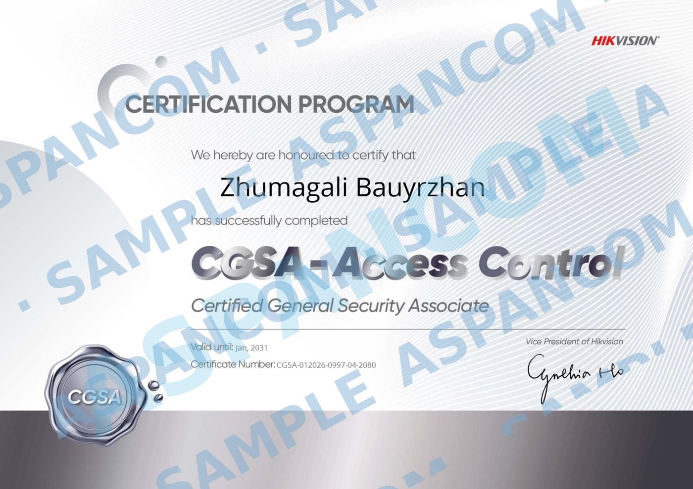 CGSA Access Control Hikvision